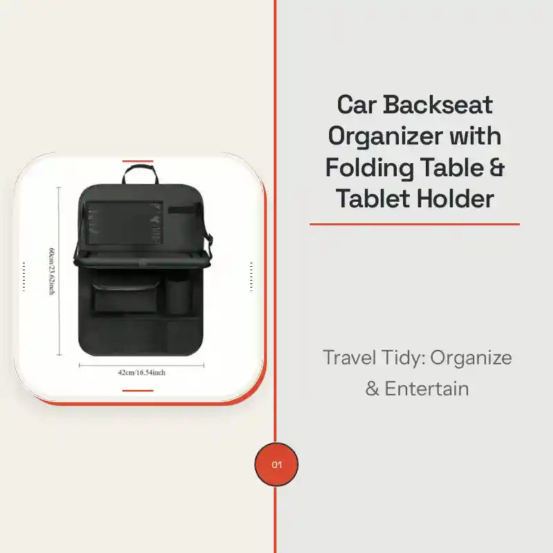 Car Backseat Organizer with Folding Table &amp; Tablet Holder by@Outfy