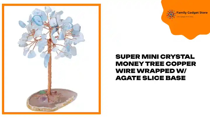 Super Mini Crystal Money Tree Copper Wire Wrapped W/ Agate Slice Base by@Outfy
