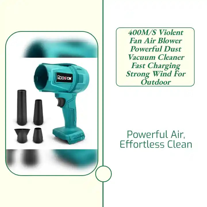 400M/S Violent Fan Air Blower Powerful dust Vacuum Cleaner Fast Charging Strong Wind for Outdoor by@Outfy