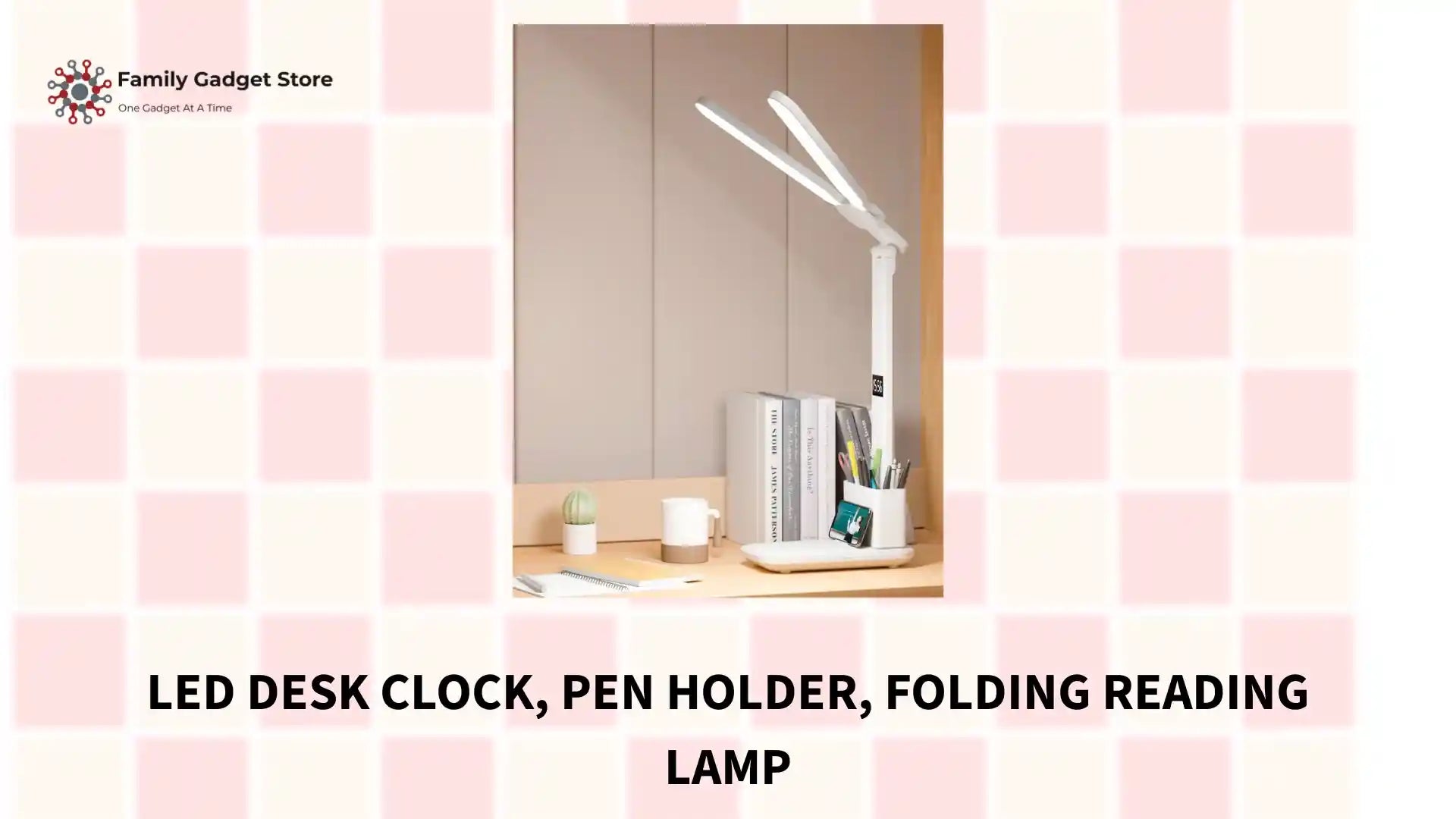 LED Desk Clock, Pen Holder, Folding Reading Lamp by@Outfy