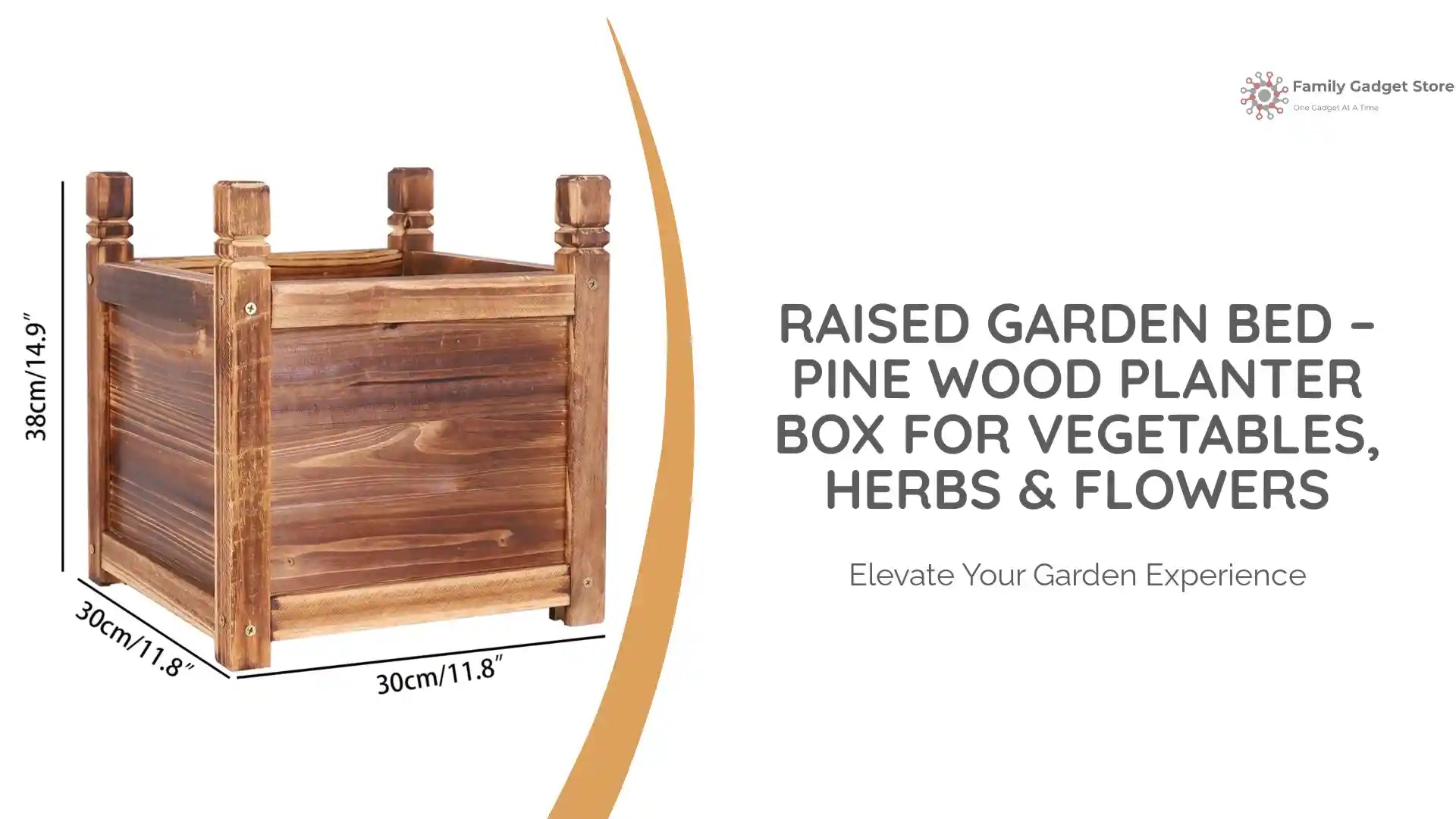 Raised Garden Bed &ndash; Pine Wood Planter Box for Vegetables, Herbs &amp; Flowers by@Outfy