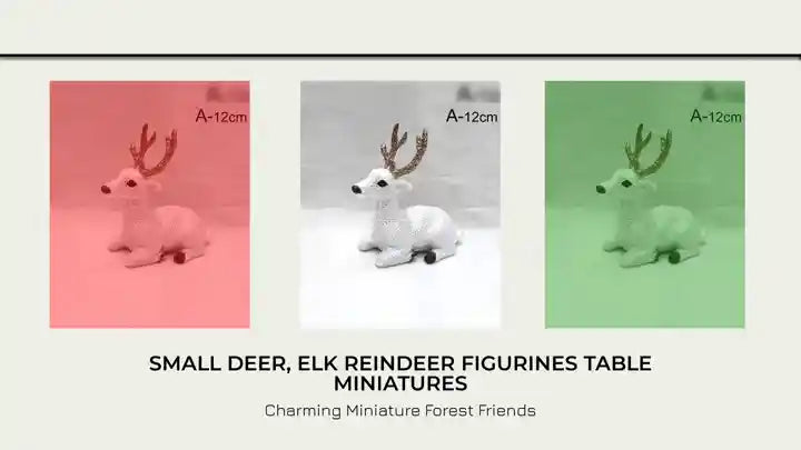 Small Deer, Elk Reindeer Figurines Table Miniatures by@Outfy