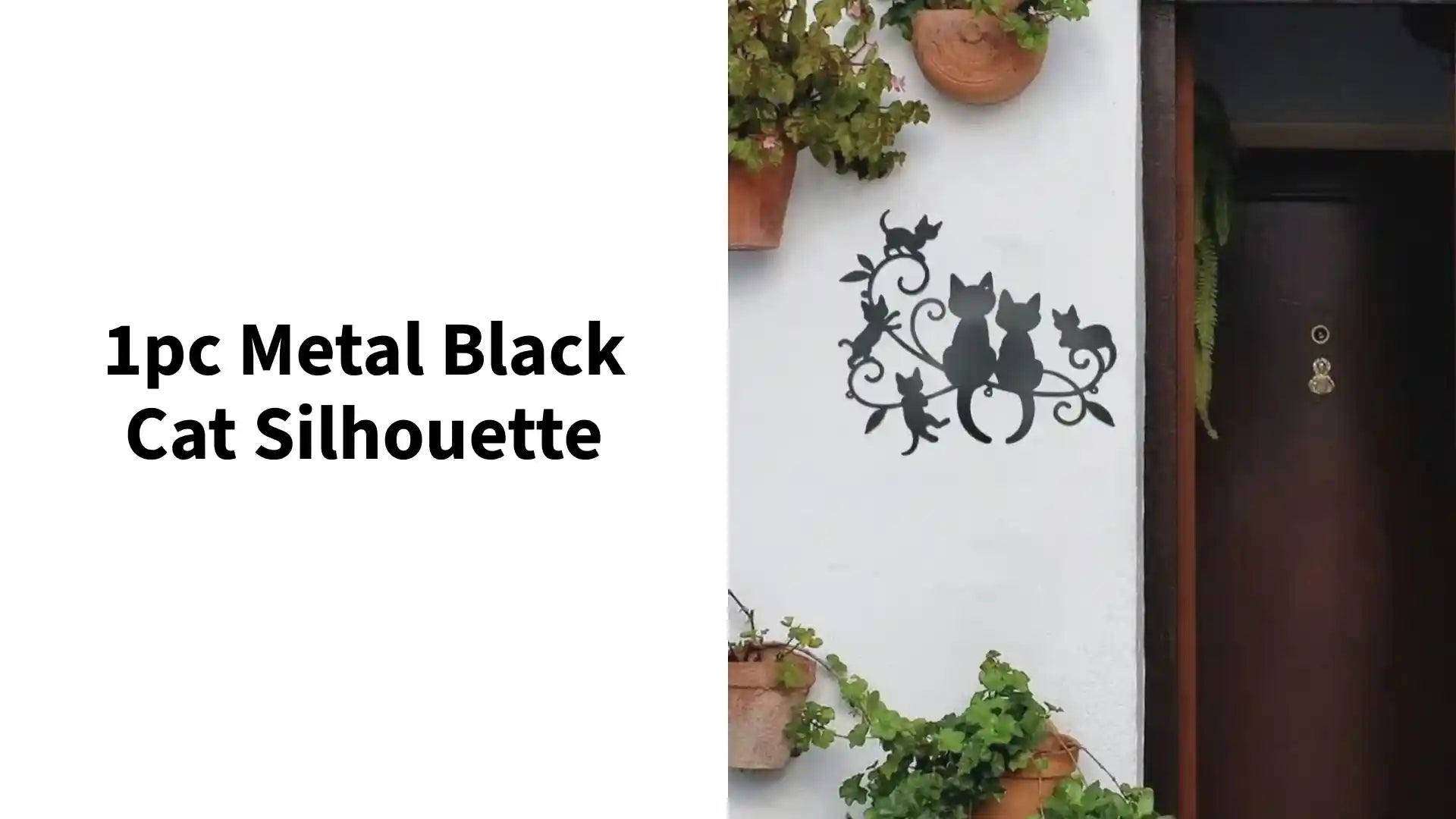 1pc Metal Black Cat Silhouette by@Outfy