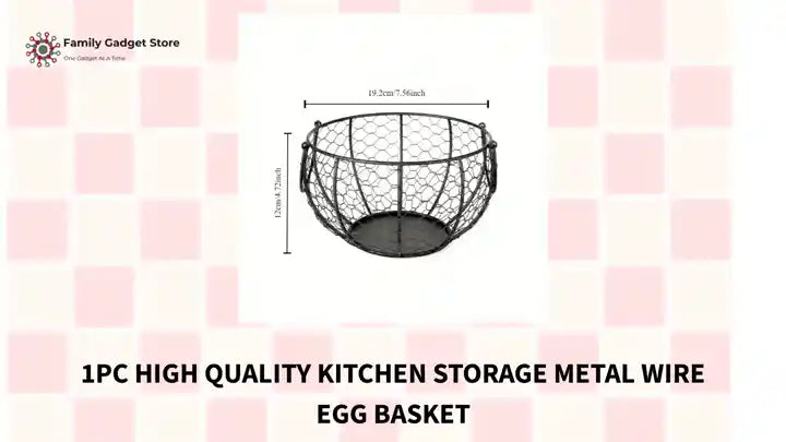 1pc High Quality Kitchen Storage Metal Wire Egg Basket by@Outfy