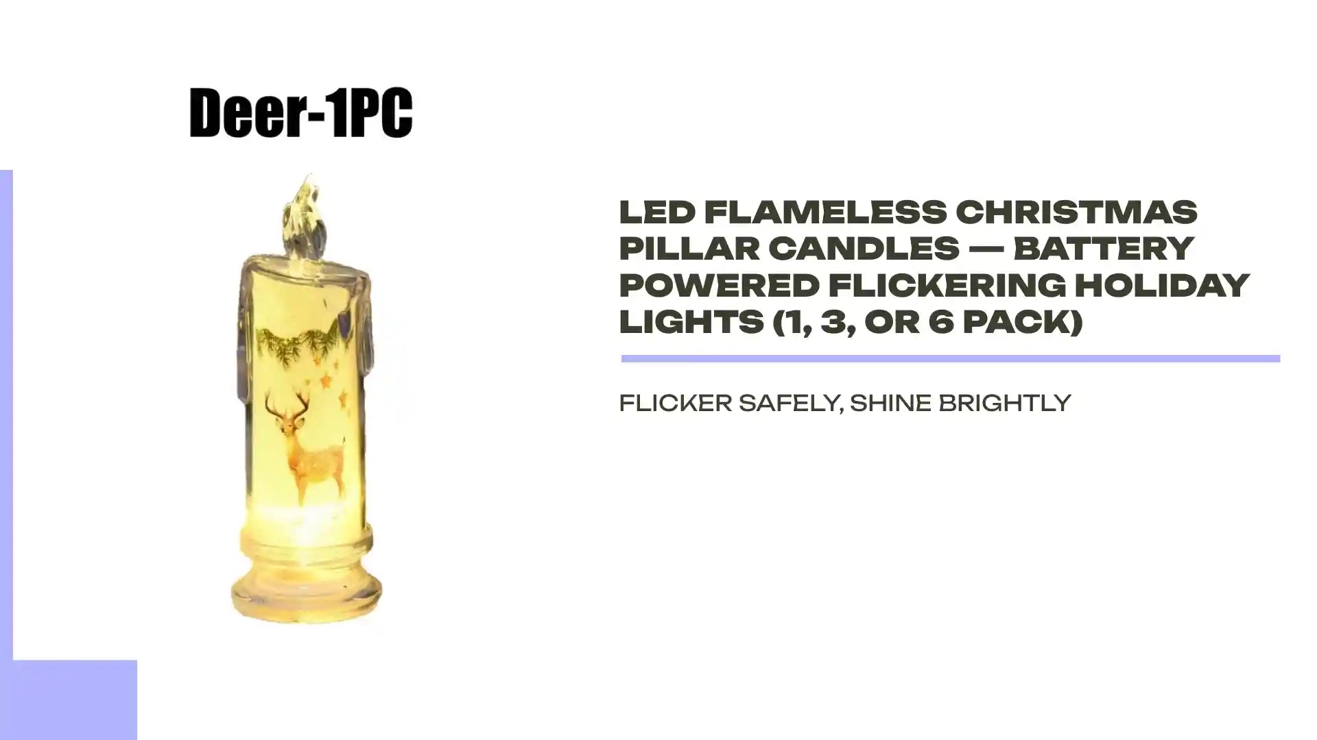LED Flameless Christmas Pillar Candles &mdash; Battery Powered Flickering Holiday Lights (1, 3, or 6 Pack) by@Outfy