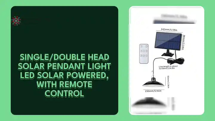 Single/Double Head Solar Pendant Light Led Solar Powered, With Remote Control by@Outfy