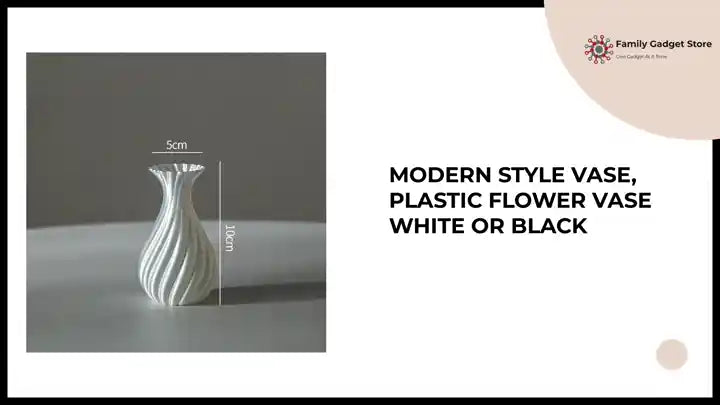 Modern Style Vase, Plastic Flower Vase White or Black by@Outfy