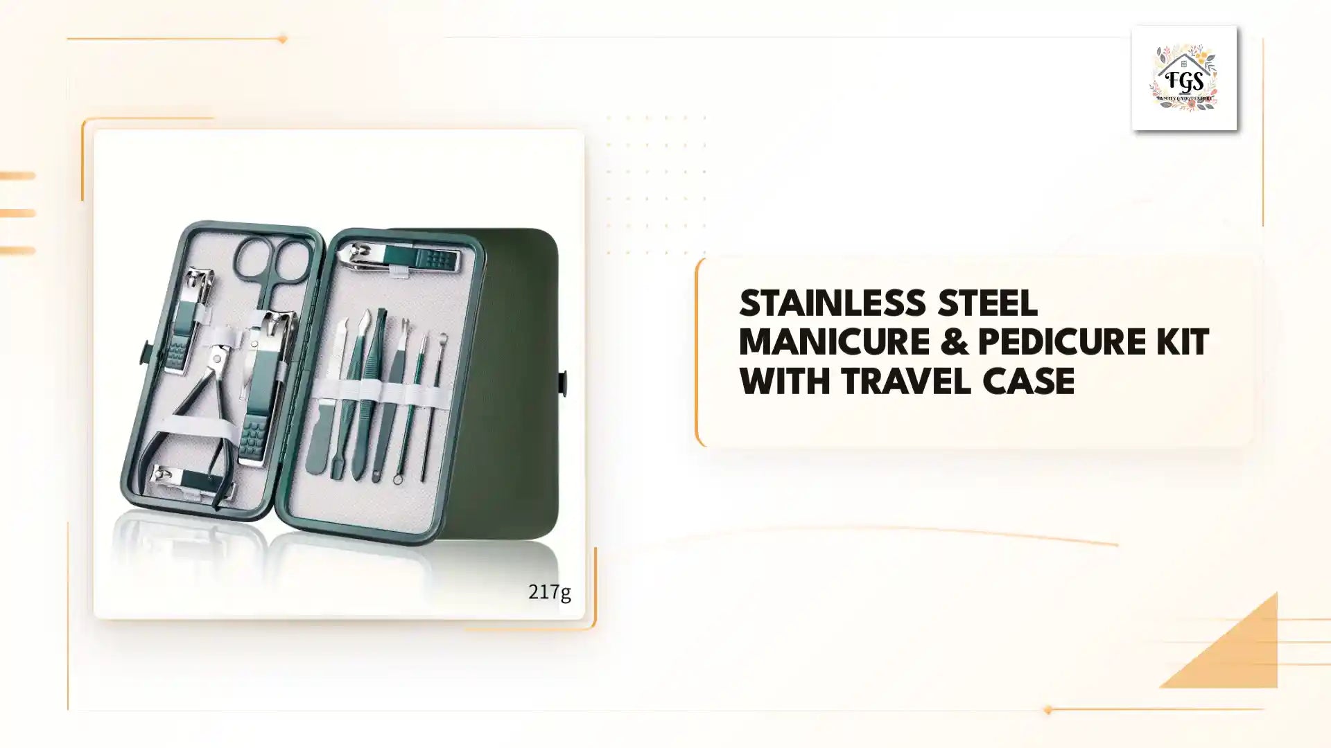 Stainless Steel Manicure & Pedicure Kit with Travel Case by@Outfy