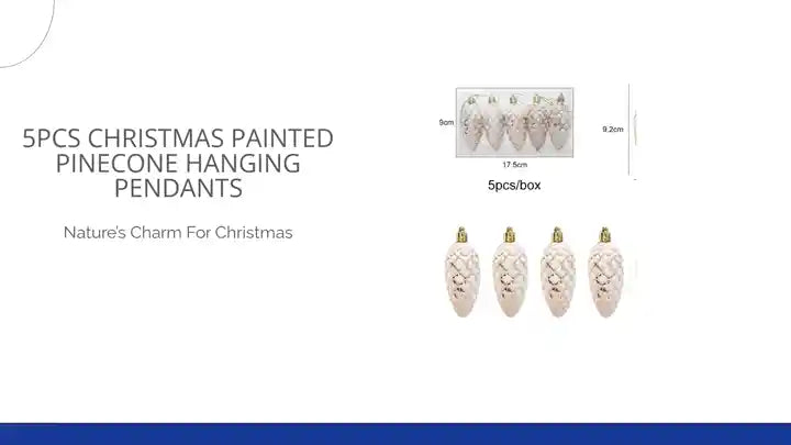 5Pcs Christmas Painted Pinecone Hanging Pendants by@Outfy