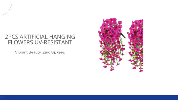 2pcs Artificial Hanging Flowers UV-Resistant by@Outfy