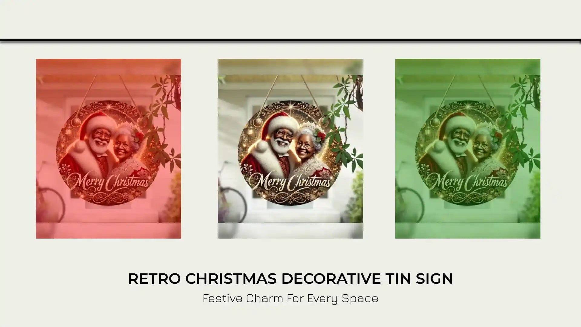 Retro Christmas Decorative Tin Sign by@Outfy