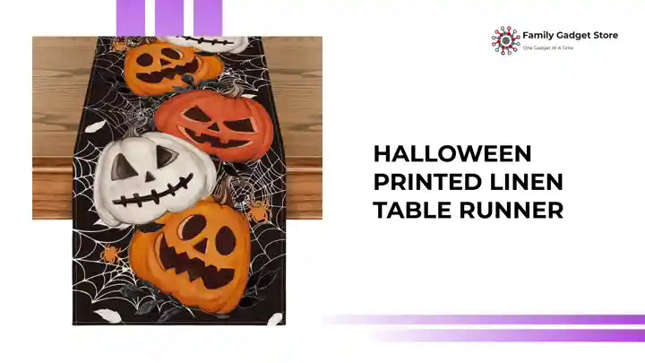 Halloween Printed Linen Table Runner by@Outfy