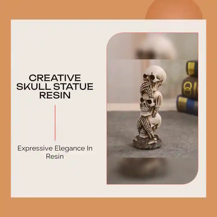 Creative Skull Statue Resin by@Outfy