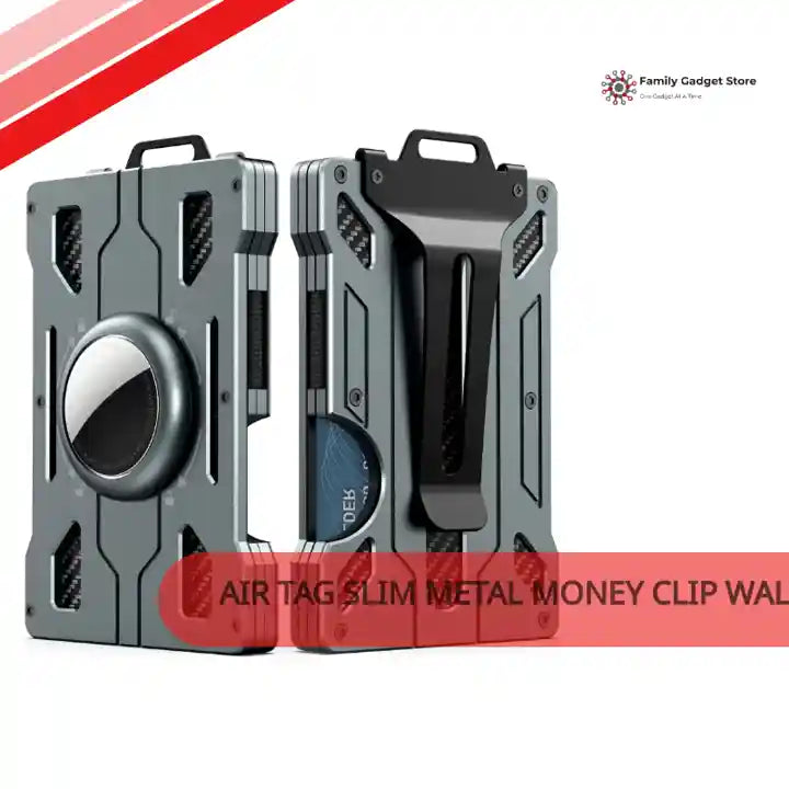 Air Tag Slim Metal Money Clip Wallet, RFID Blocking by@Outfy