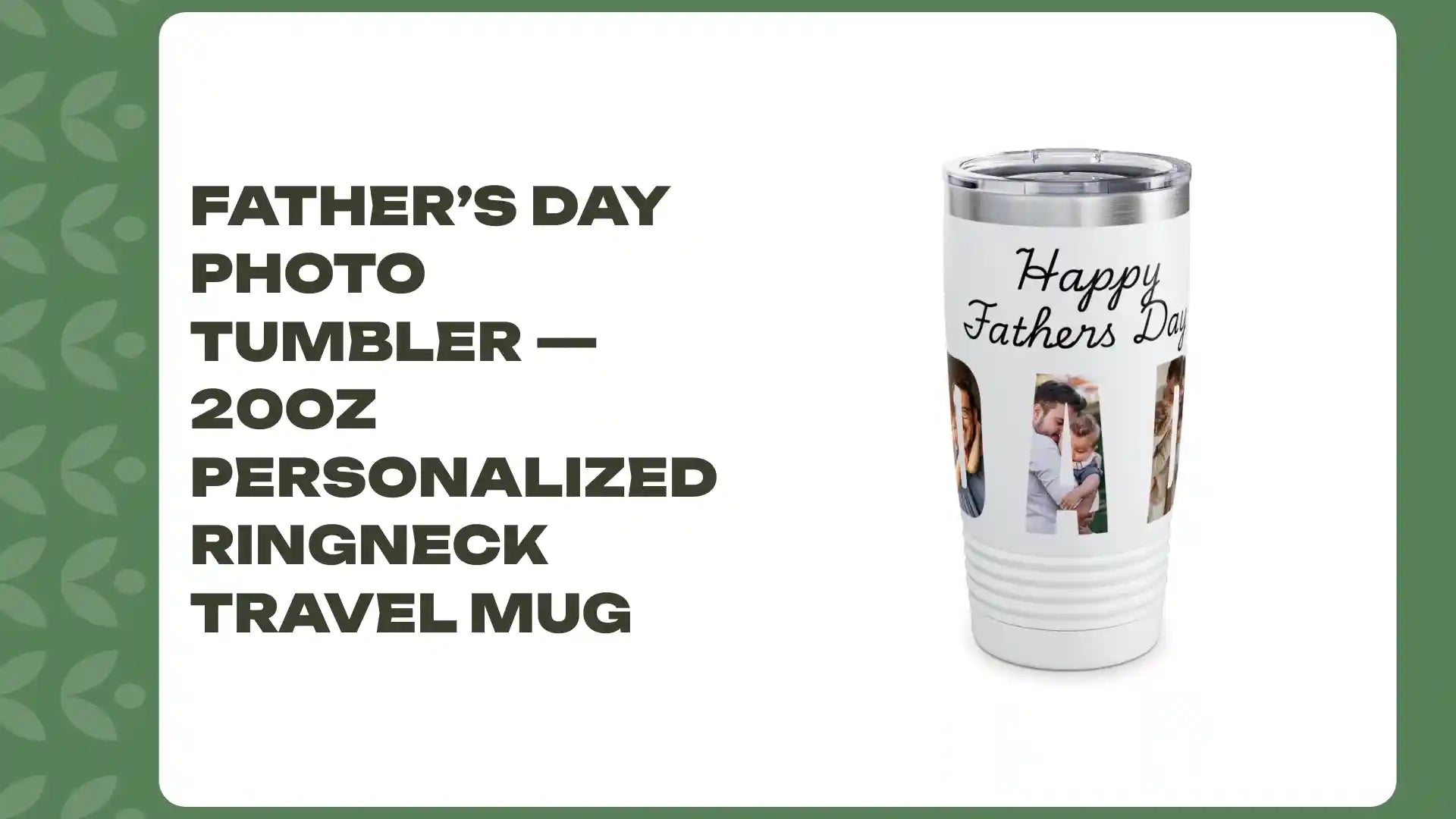 Father&rsquo;s Day Photo Tumbler &mdash; 20oz Personalized Ringneck Travel Mug by@Outfy