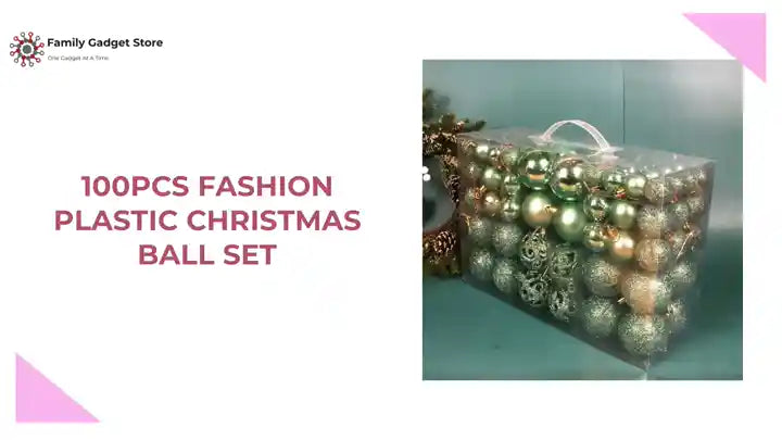 100PCS Fashion Plastic Christmas Ball Set by@Outfy