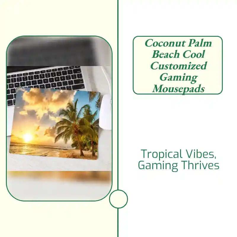 Coconut Palm Beach Cool Customized Gaming Mousepads by@Outfy