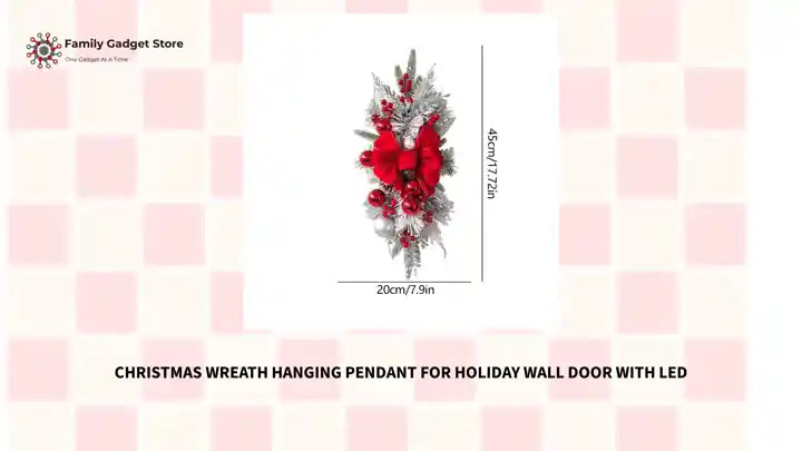 Christmas Wreath Hanging Pendant for Holiday Wall Door With LED by@Outfy