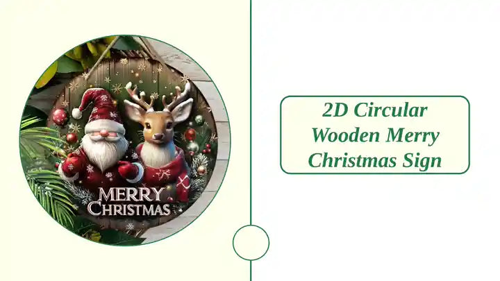 2D Circular Wooden Merry Christmas Sign by@Outfy