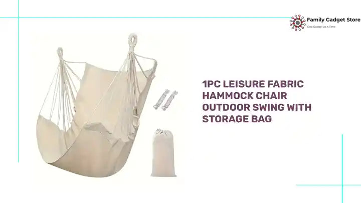 1pc Leisure Fabric Hammock Chair Outdoor Swing with Storage Bag by@Outfy