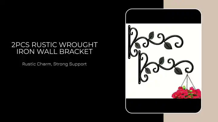 2pcs Rustic Wrought Iron Wall Bracket by@Outfy