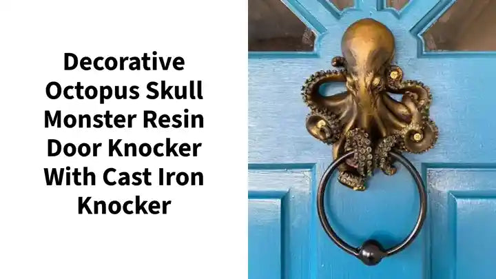 Decorative Octopus Skull Monster Resin Door Knocker with Cast Iron Knocker by@Outfy
