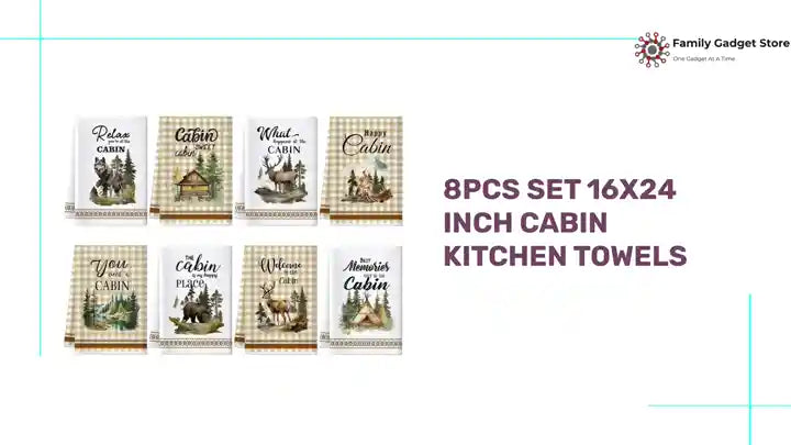 8pcs Set 16x24 Inch Cabin Kitchen Towels by@Outfy