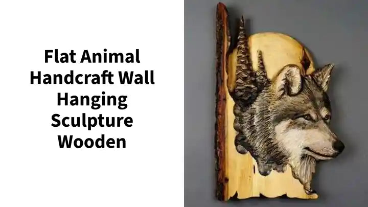 Flat Animal Handcraft Wall Hanging Sculpture Wooden by@Outfy