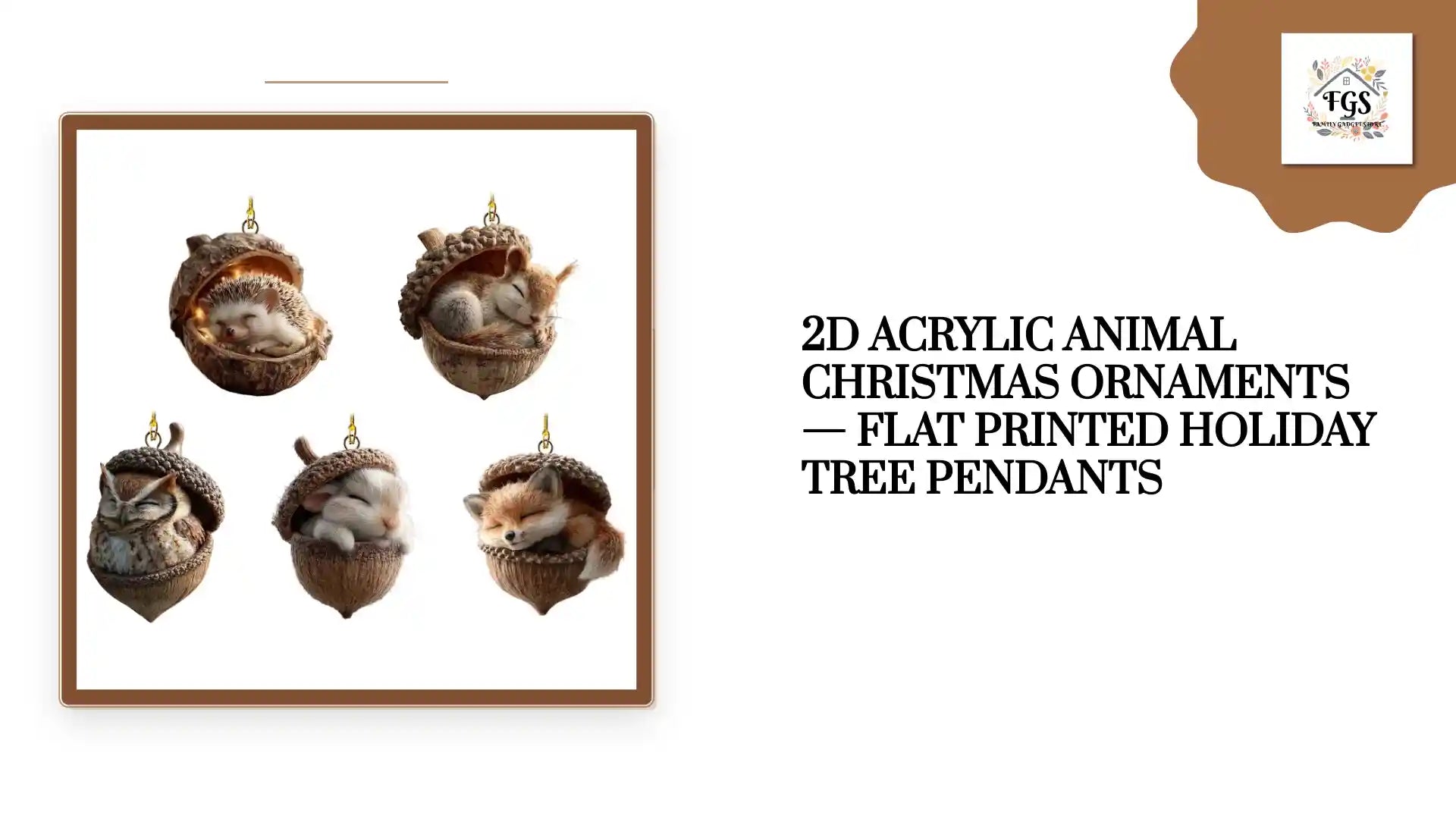 2D Acrylic Animal Christmas Ornaments &mdash; Flat Printed Holiday Tree Pendants by@Outfy