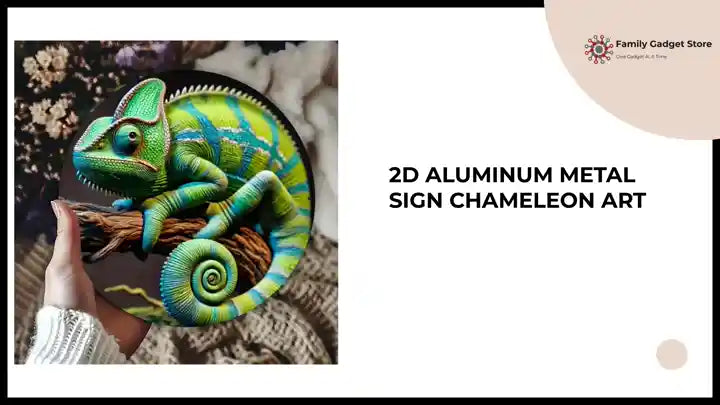 2D Aluminum Metal Sign Chameleon Art by@Outfy