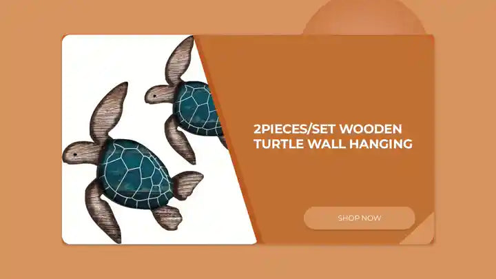 2Pieces/Set Wooden Turtle Wall Hanging by@Outfy