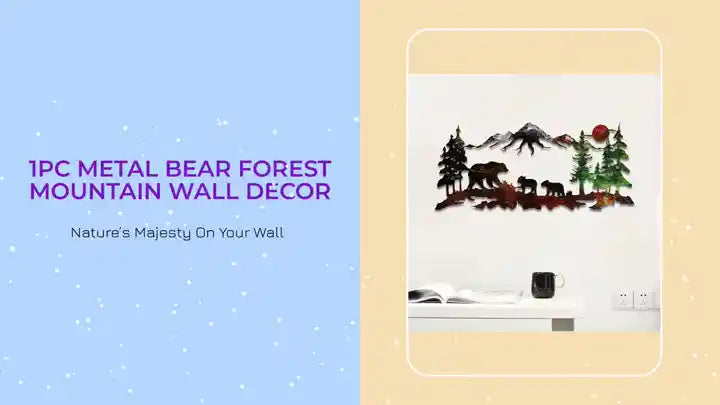 1pc Metal Bear Forest Mountain Wall Decor by@Outfy