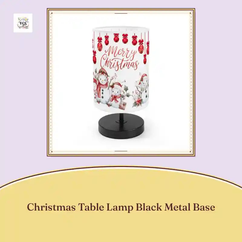 Christmas Table Lamp Black Metal Base by@Outfy