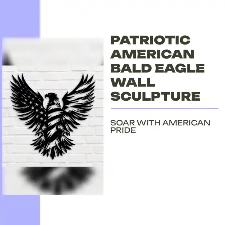 Patriotic American Bald Eagle Wall Sculpture by@Outfy