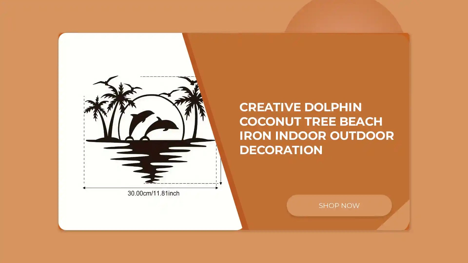 Creative Dolphin Coconut Tree Beach Iron Indoor Outdoor Decoration by@Outfy
