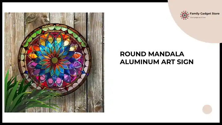 Round Mandala Aluminum Art Sign by@Outfy