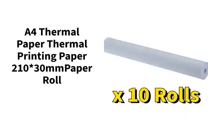 A4 Thermal Paper Thermal Printing Paper 210*30mmPaper Roll by@Outfy
