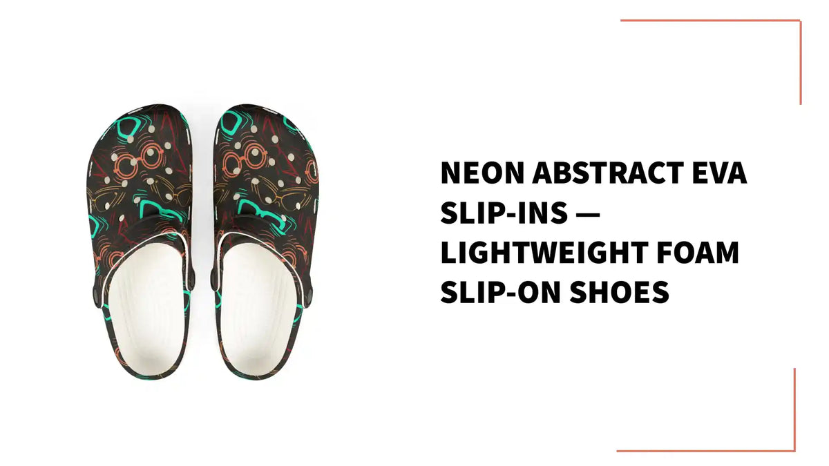 Neon Abstract EVA Slip-ins &mdash; Lightweight Foam Slip-On Shoes by@Outfy