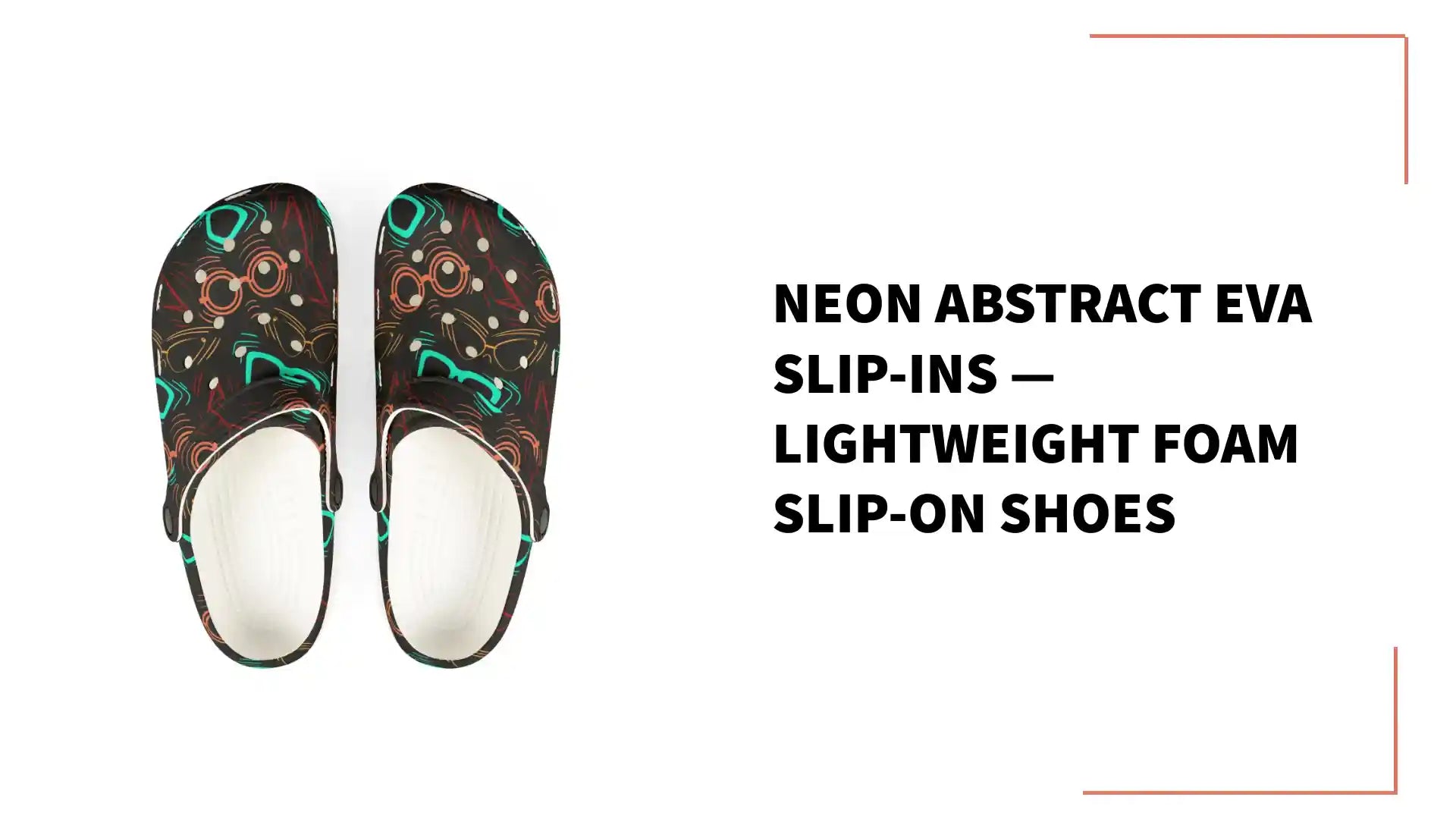 Neon Abstract EVA Slip-ins &mdash; Lightweight Foam Slip-On Shoes by@Outfy