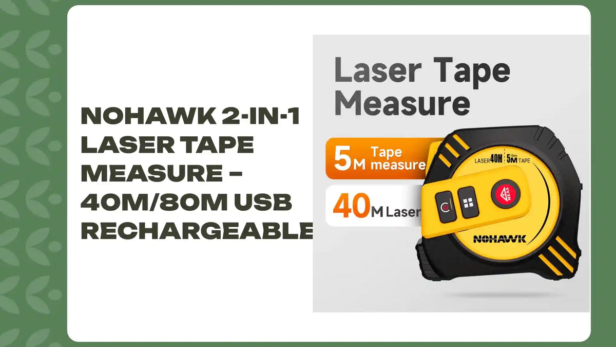 NOHAWK 2-in-1 Laser Tape Measure &ndash; 40m/80m USB Rechargeable by@Outfy