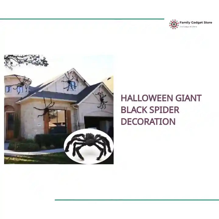 Halloween Giant Black Spider Decoration by@Outfy