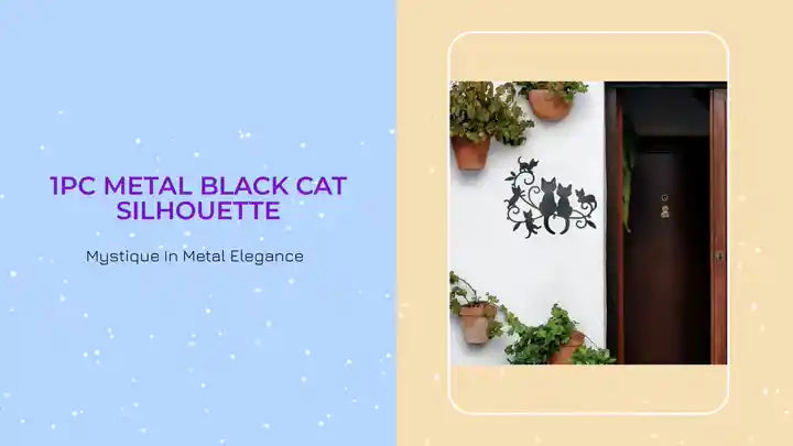1pc Metal Black Cat Silhouette by@Outfy