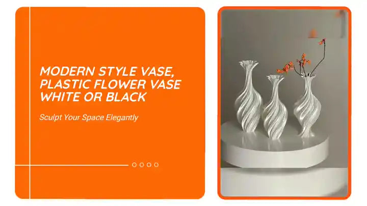 Modern Style Vase, Plastic Flower Vase White or Black by@Outfy