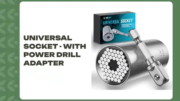 Universal Socket - with Power Drill Adapter by@Outfy