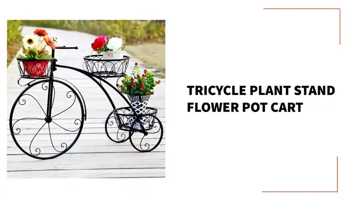 Tricycle Plant Stand Flower Pot Cart by@Outfy