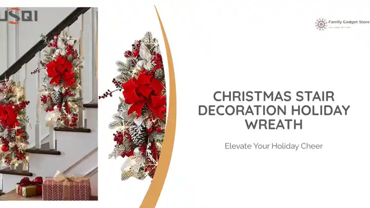 Christmas Stair Decoration Holiday Wreath by@Outfy