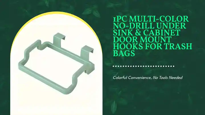 1pc Multi-Color No-Drill Under Sink &amp; Cabinet Door Mount Hooks for Trash Bags by@Outfy