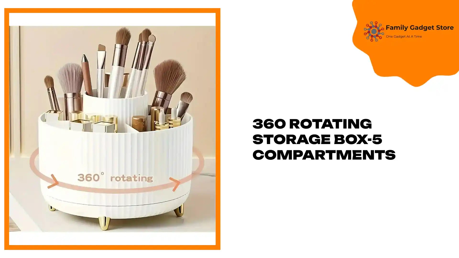 360 rotating storage box-5 compartments by@Outfy