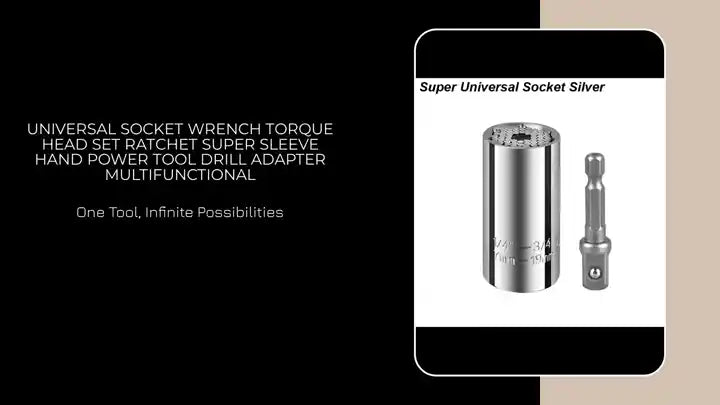 Universal Socket Wrench Torque Head Set Ratchet Super Sleeve Hand Power Tool Drill Adapter Multifunctional by@Outfy