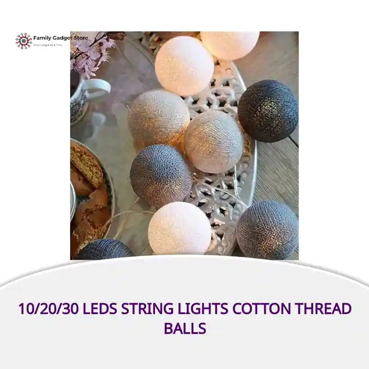 10/20/30 LEDs String Lights Cotton Thread Balls by@Outfy